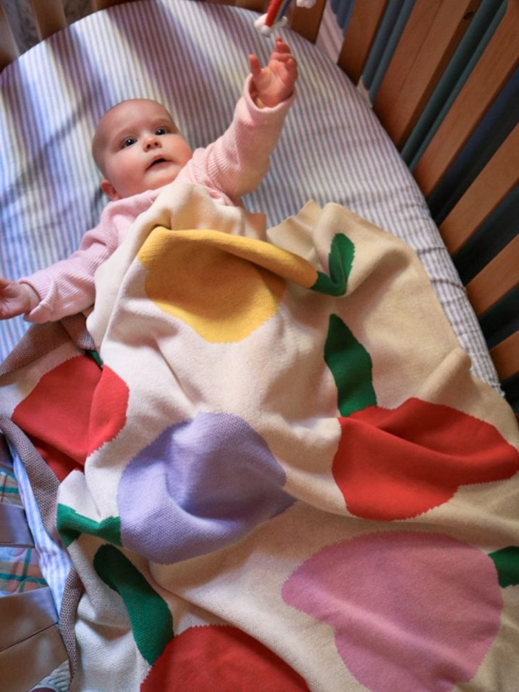 Forget Me Not Knitted Baby Blanket