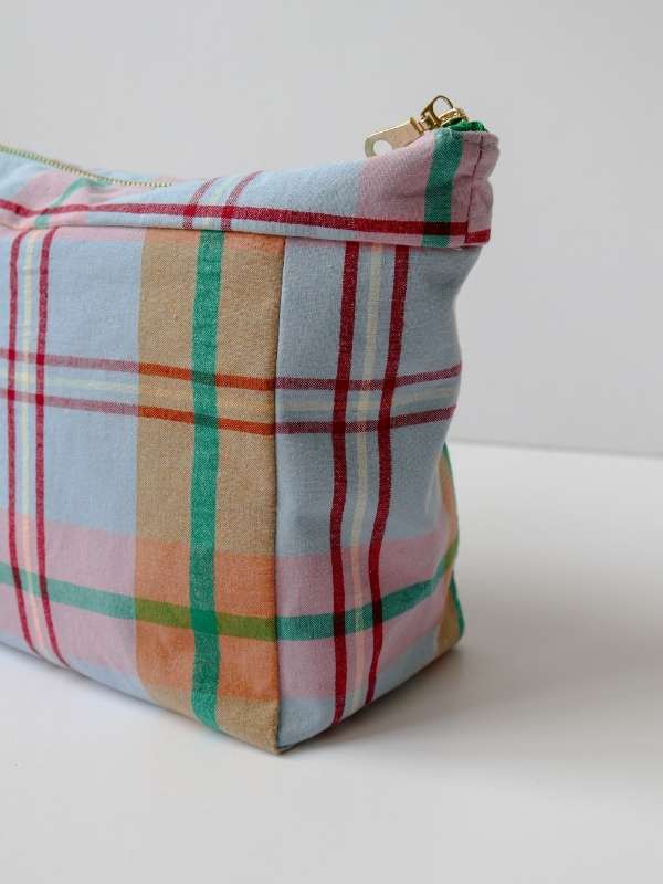 Confetti Plaid Cosmetic Bag