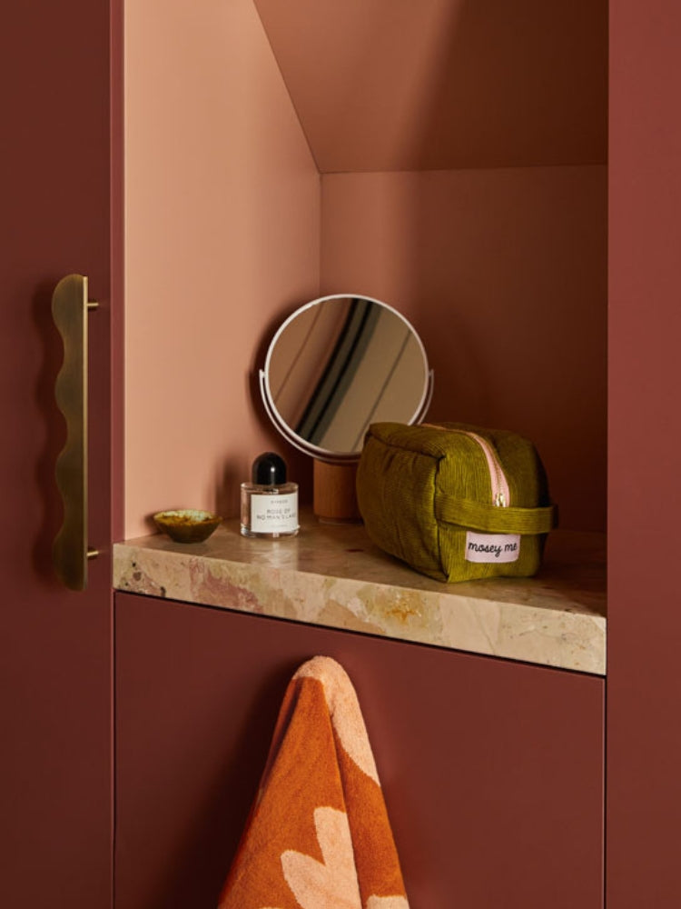 Corduroy Dopp Kit in Pistachio  by Mosey Me