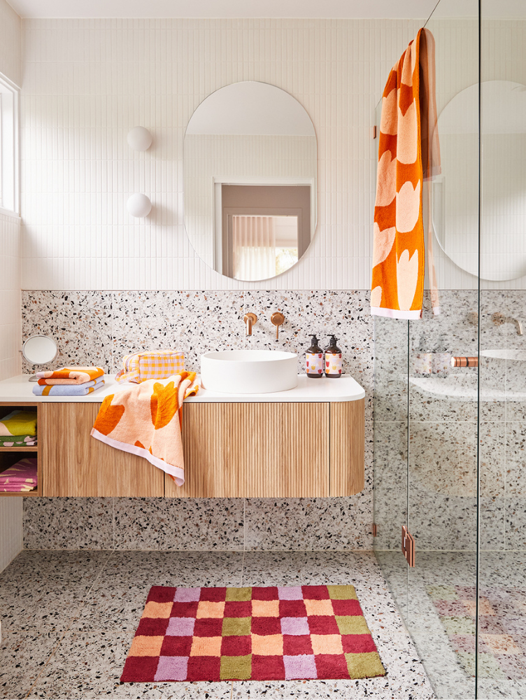 Winter Checkers Bath Mat