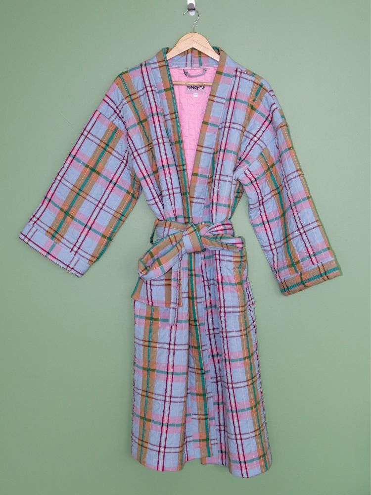 Confetti Plaid Quilted Robe