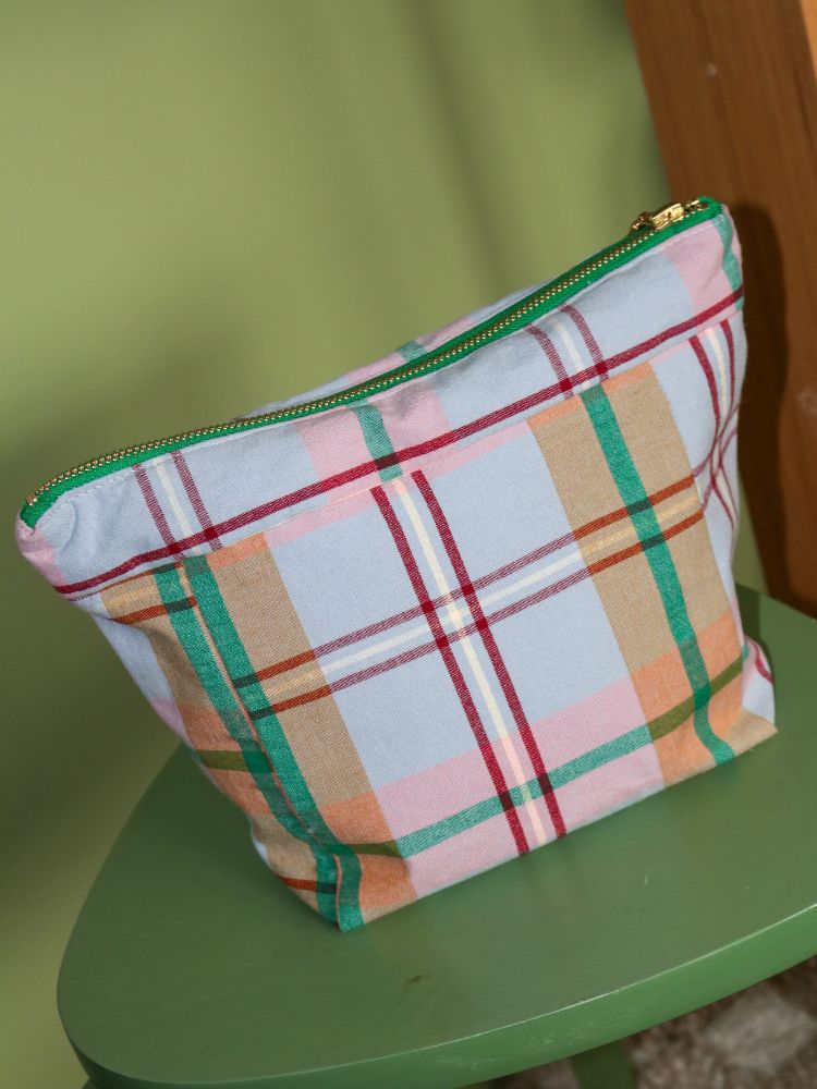 Confetti Plaid Cosmetic Bag