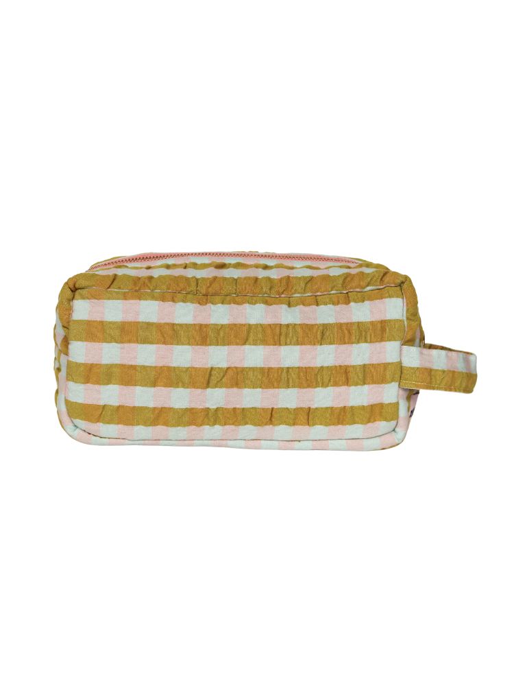 Pink Quartz Seersucker Dopp Kit