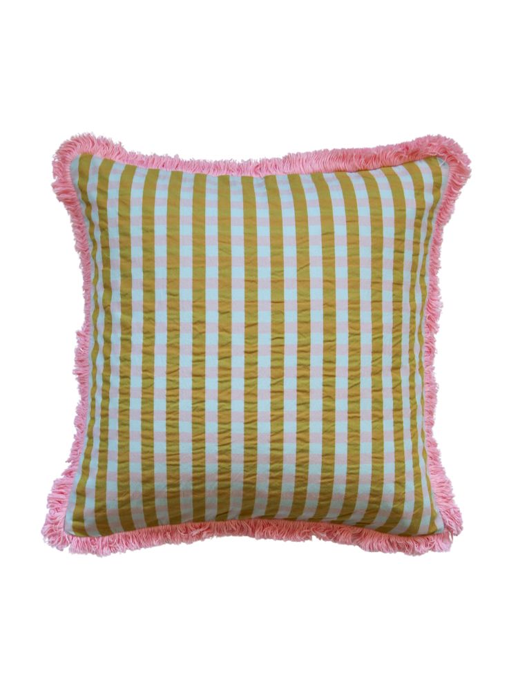 Pink Quartz Seersucker Cushion
