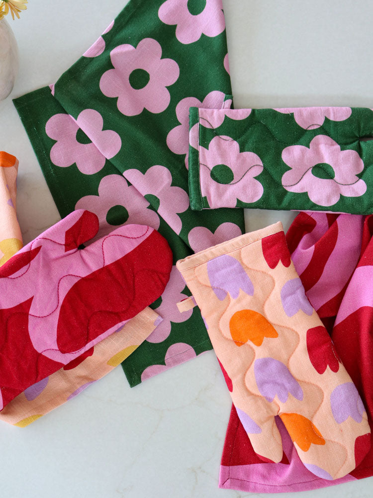 Flowerbed Tea Towel