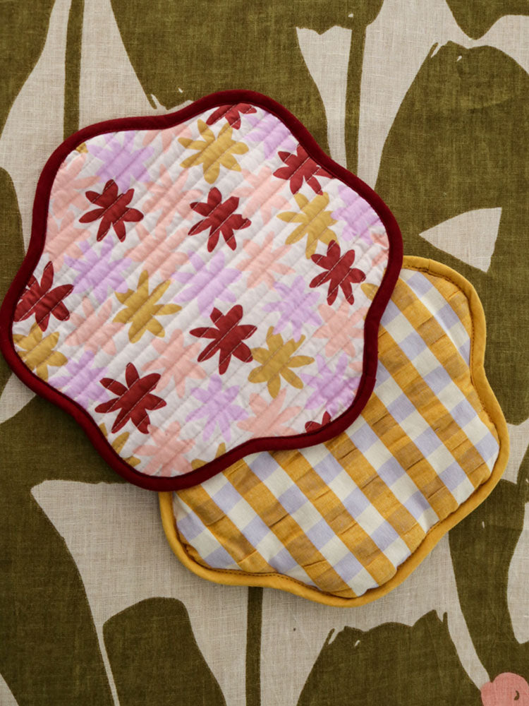 Peach Floral Trivet  by Mosey Me