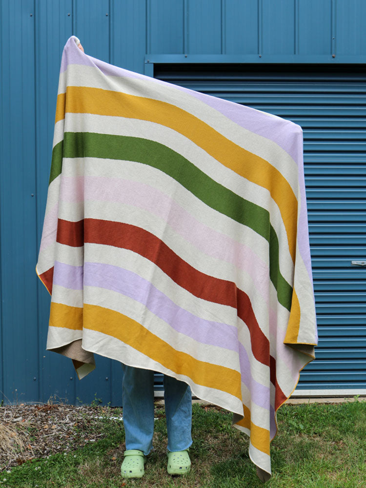 Wave Knitted Throw  by Mosey Me