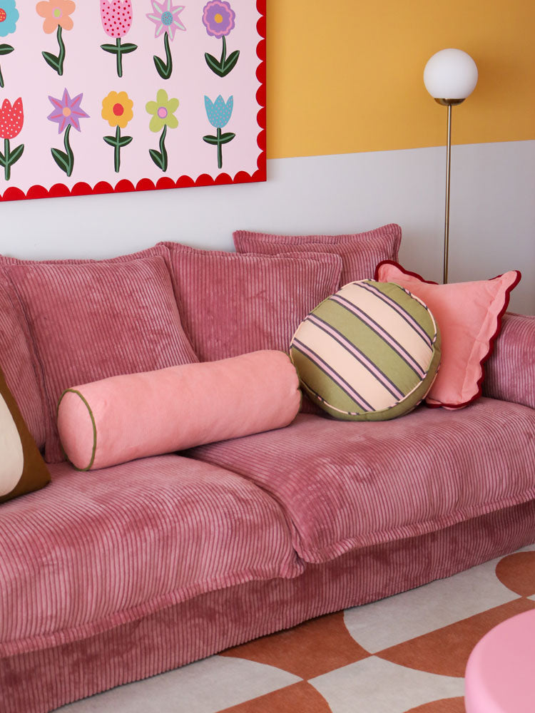 Corduroy Bolster - Peach  by Mosey Me