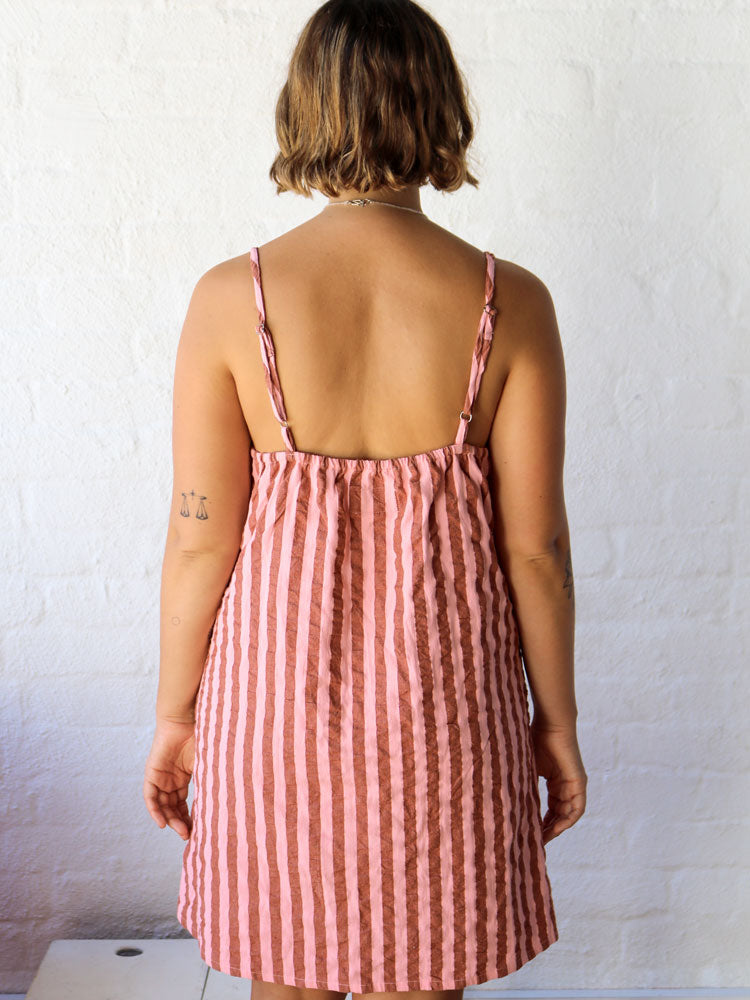 Sundae Seersucker Slip Dress  by Mosey Me