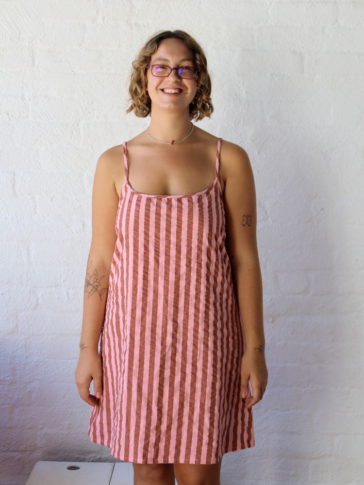Sundae Seersucker Slip Dress  by Mosey Me