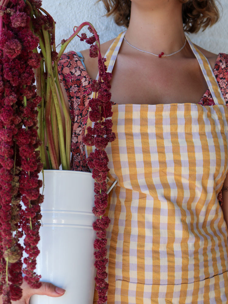 Mango Seersucker Apron  by Mosey Me