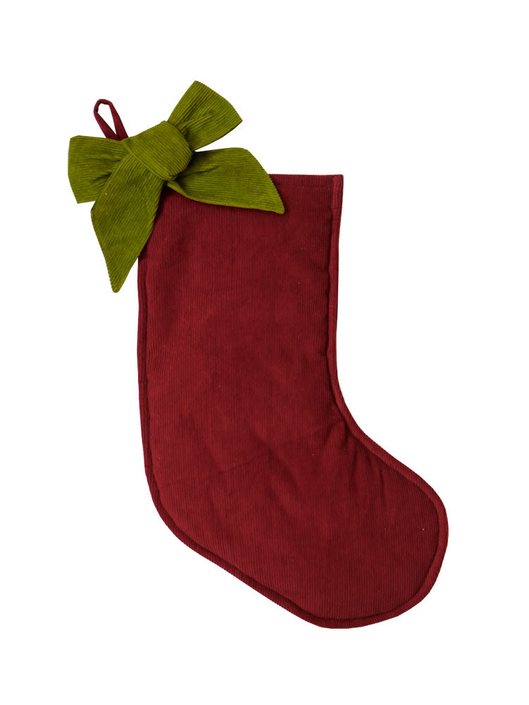 Ruby/Peach Corduroy Stocking