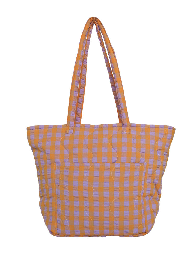 Kumquat Bloom Seersucker Quilted Bag