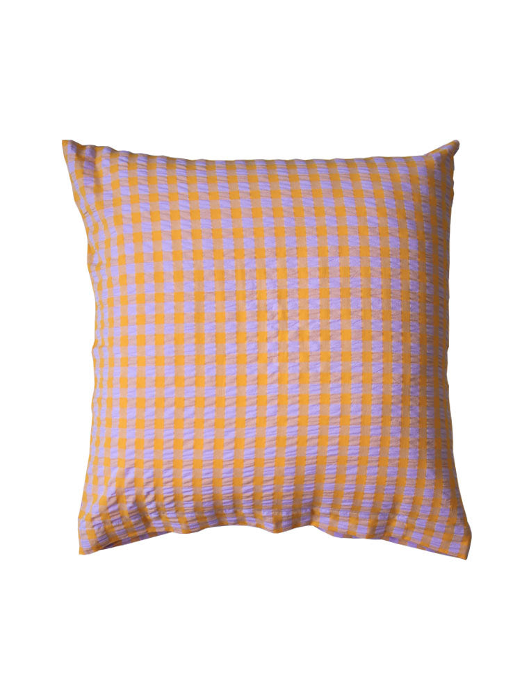 Kumquat Bloom Seersucker Euro Pillowcase Set  by Mosey Me