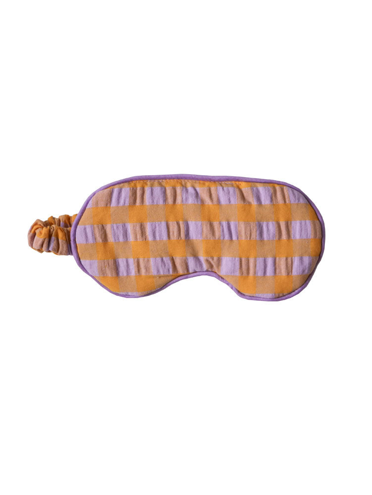 Kumquat Bloom Seersucker Eye Mask  by Mosey Me