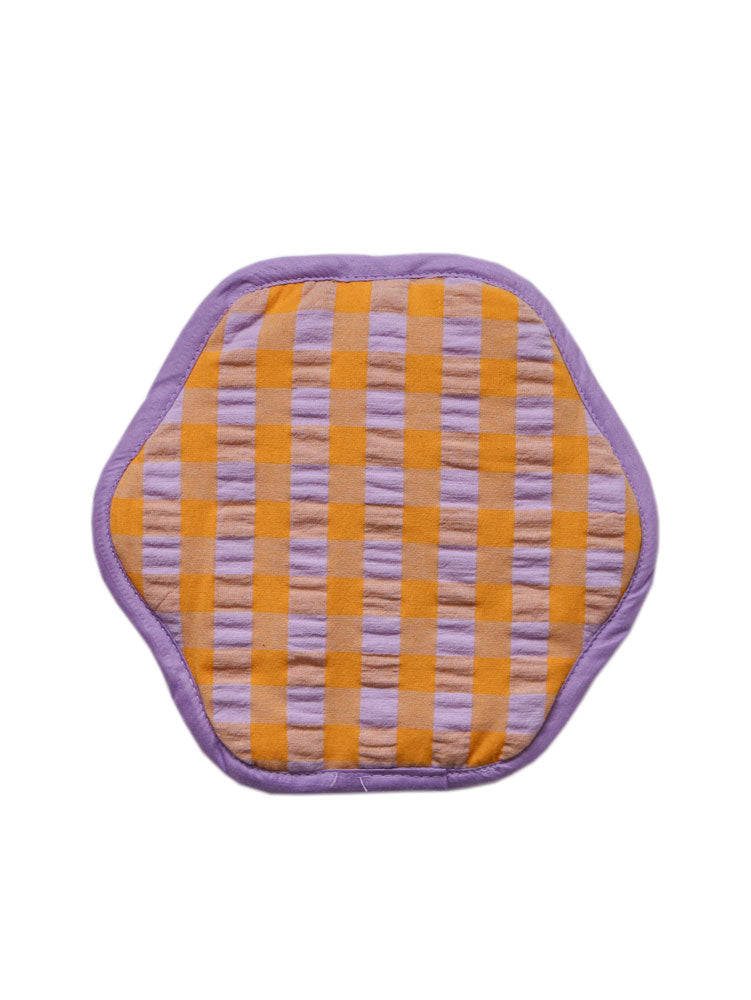 Kumquat Bloom Seersucker Trivet  by Mosey Me