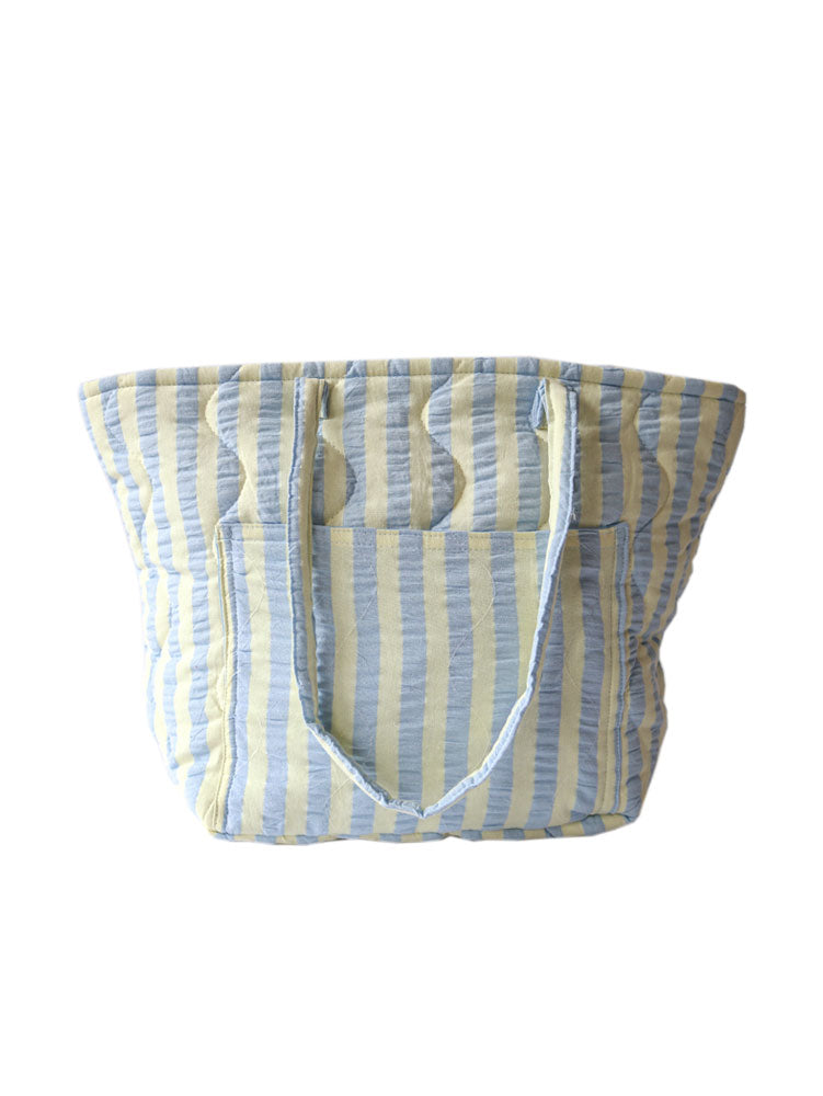 Butter Blue Seersucker Quilted Bag