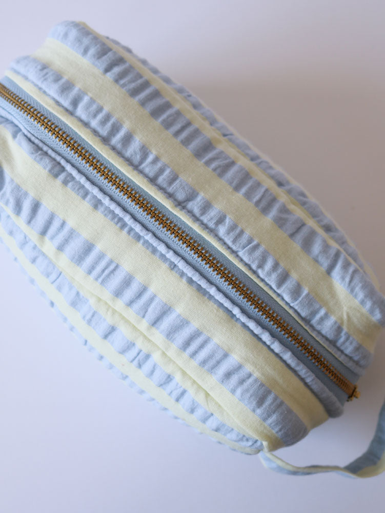 Butter Blue Seersucker Dopp Kit