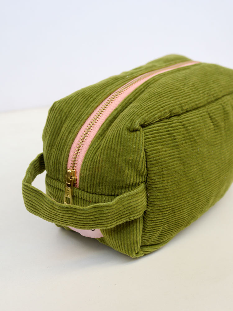 Corduroy Dopp Kit in Pistachio  by Mosey Me