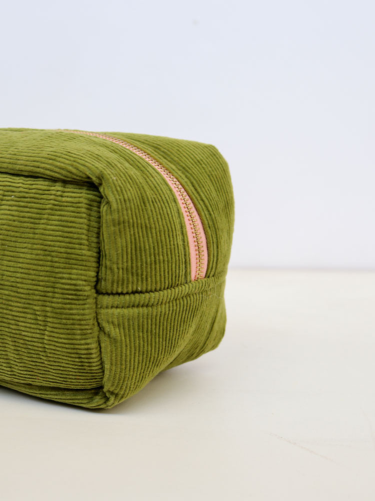 Corduroy Dopp Kit in Pistachio  by Mosey Me