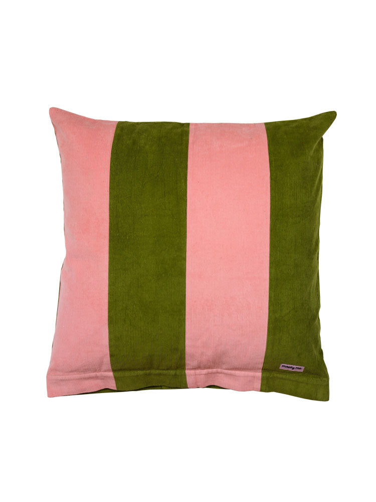 Corduroy Euro Pillowcase - Peach/Olive  by Mosey Me