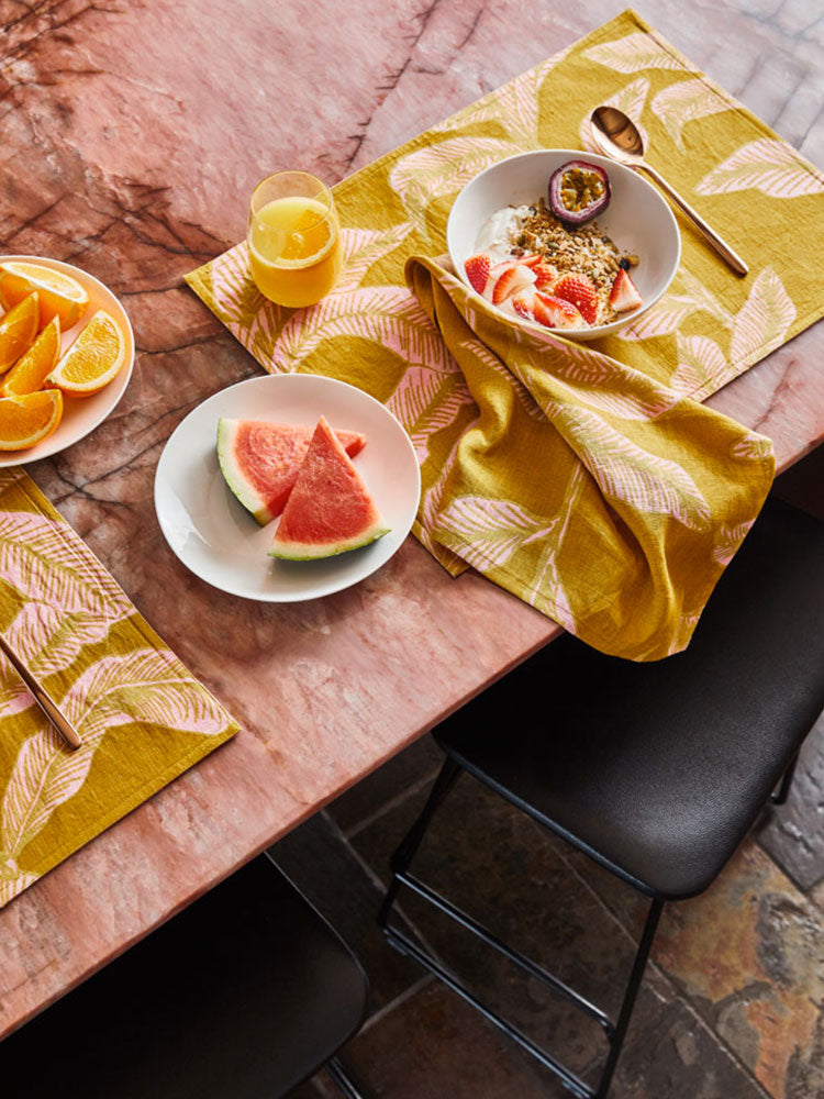 Meridian Gold Placemat Set  by Mosey Me