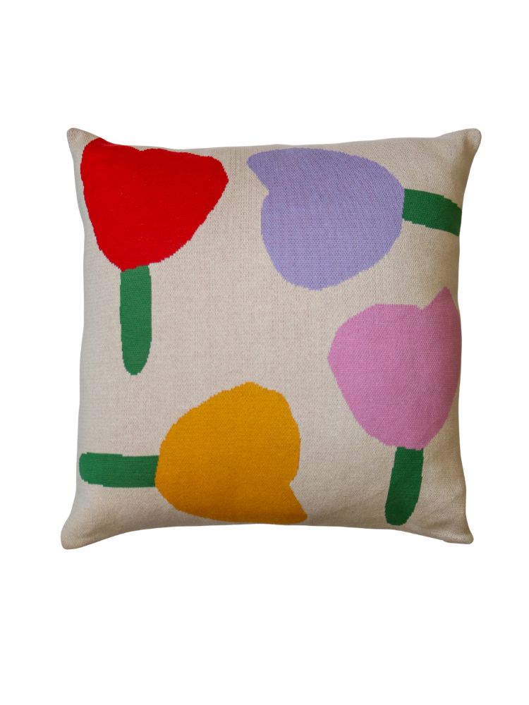 Forget Me Not Knitted Cushion