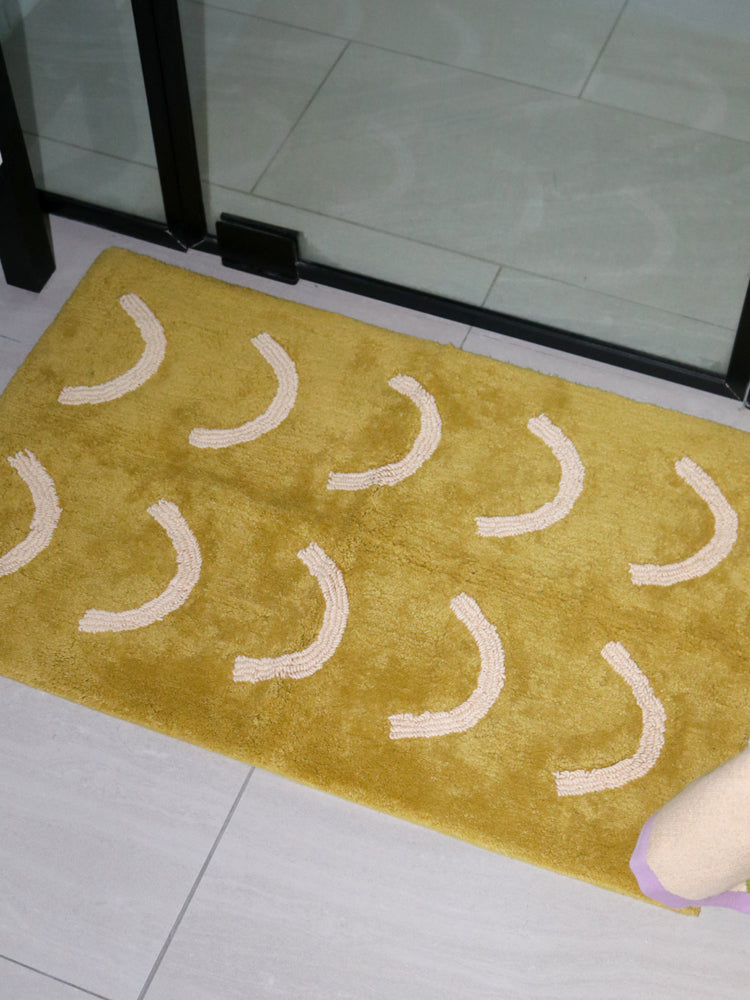 Olive Curve Bath Mat  by Mosey Me
