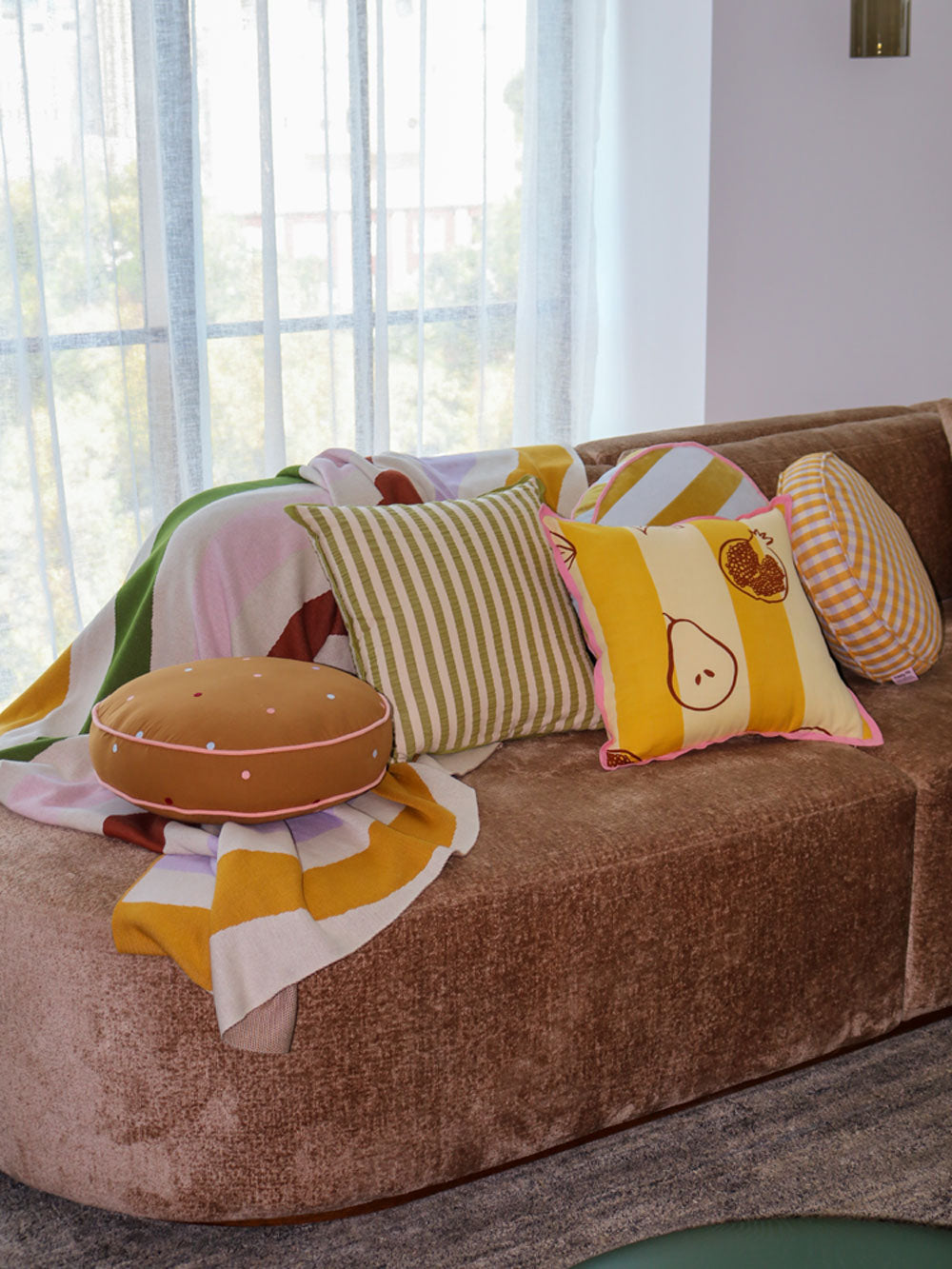Seersucker Stripe Cushion  by Mosey Me