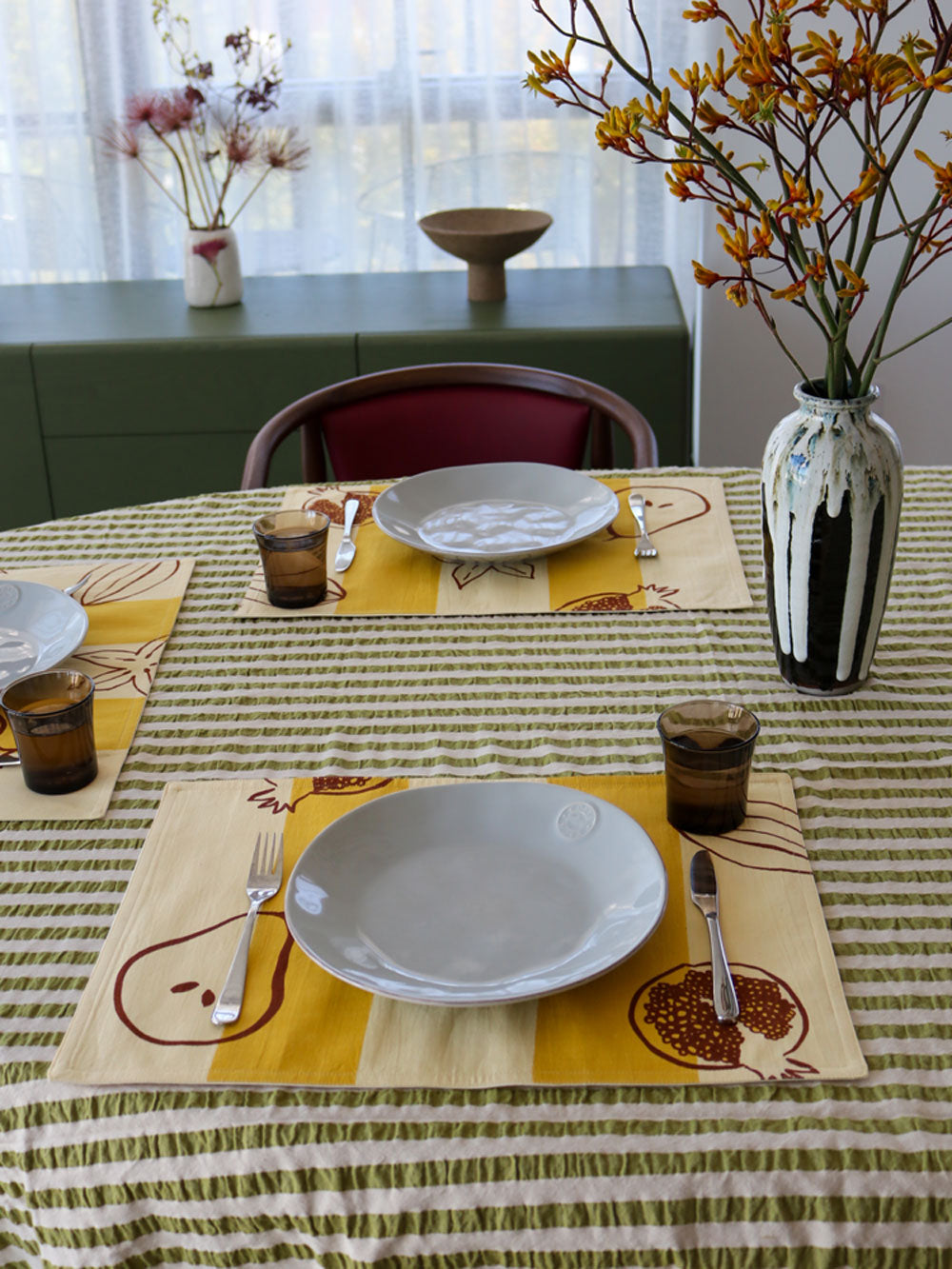 Seersucker Stripe Tablecloth  by Mosey Me