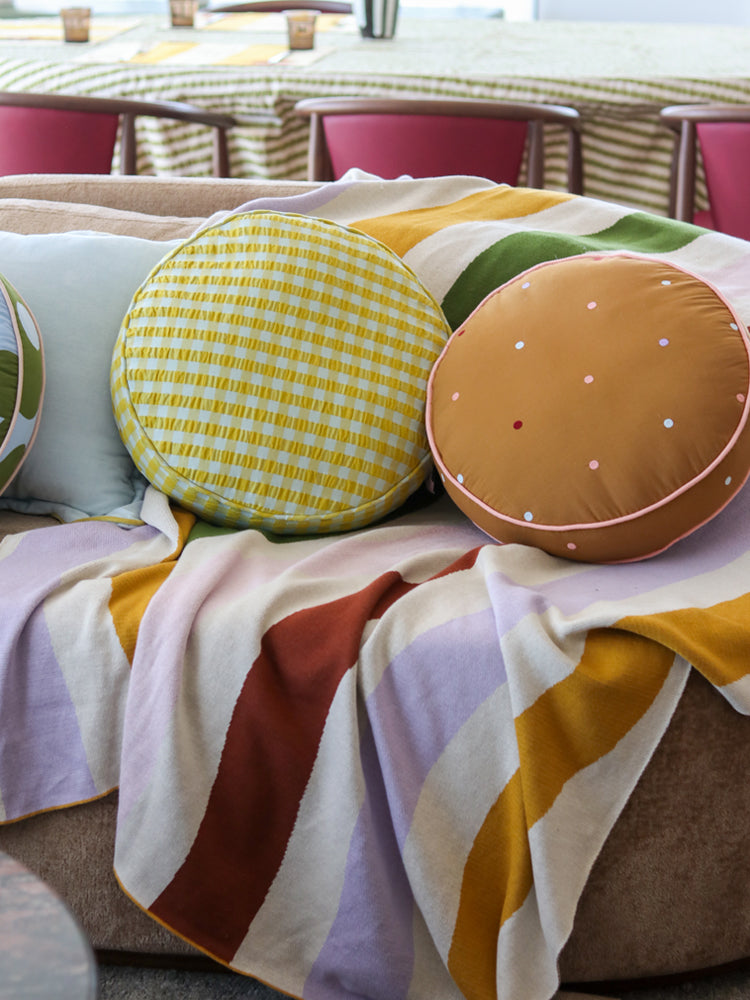 Mocha Dot Round Cushion  by Mosey Me