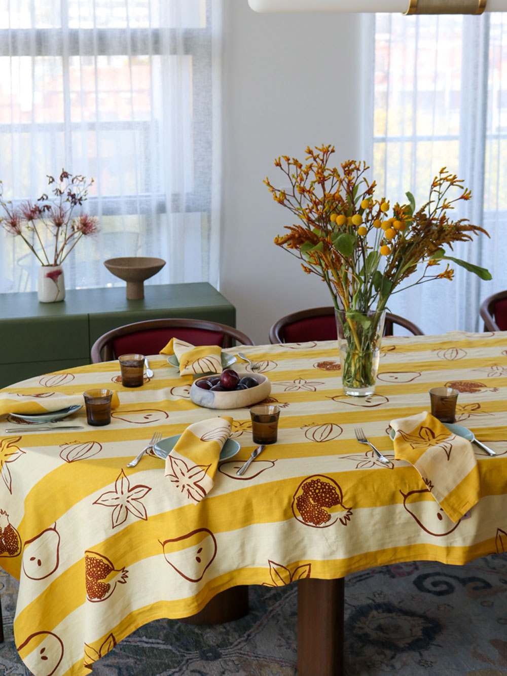 Winter Fruit Tablecloth  by Mosey Me