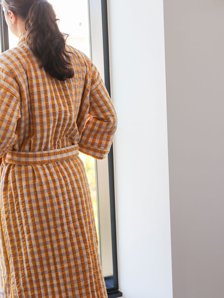 Mango Seersucker Quilted Robe  by Mosey Me