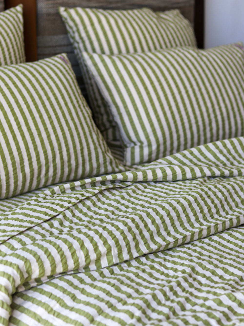 Seersucker Stripe Standard Pillowcase Set  by Mosey Me