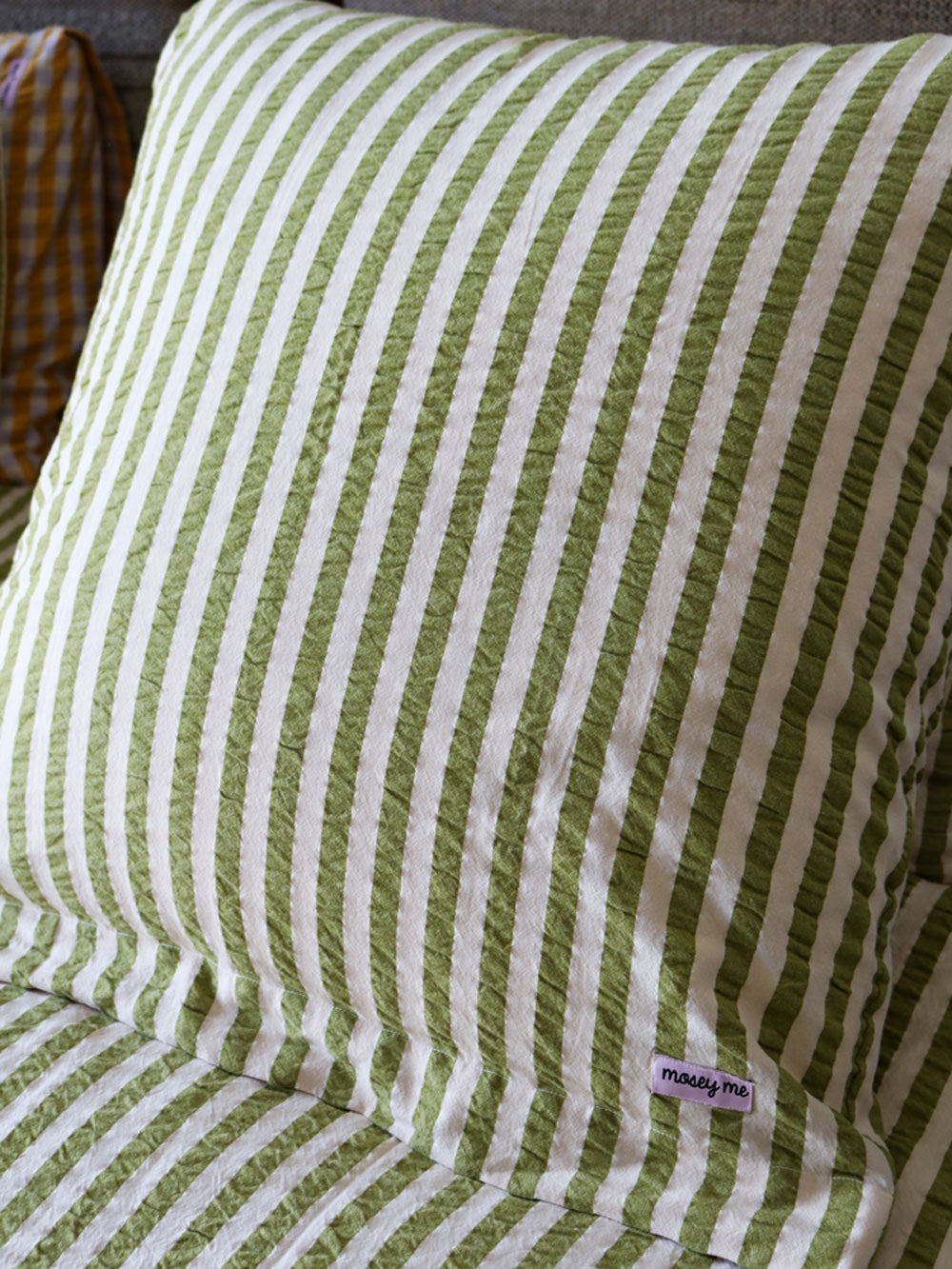 Seersucker Stripe Euro Pillowcase Set  by Mosey Me