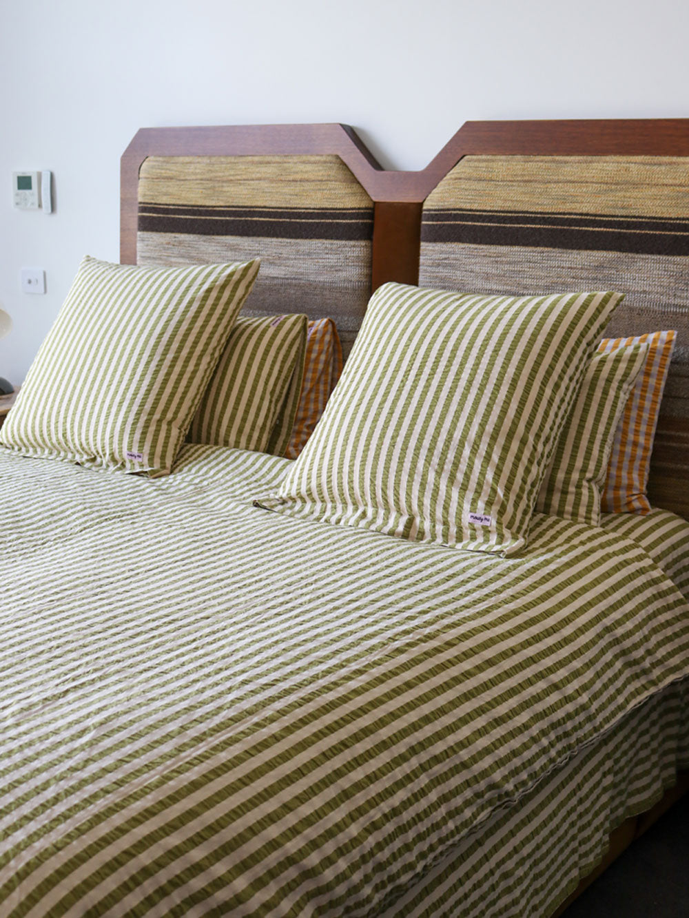 Seersucker Stripe Euro Pillowcase Set  by Mosey Me