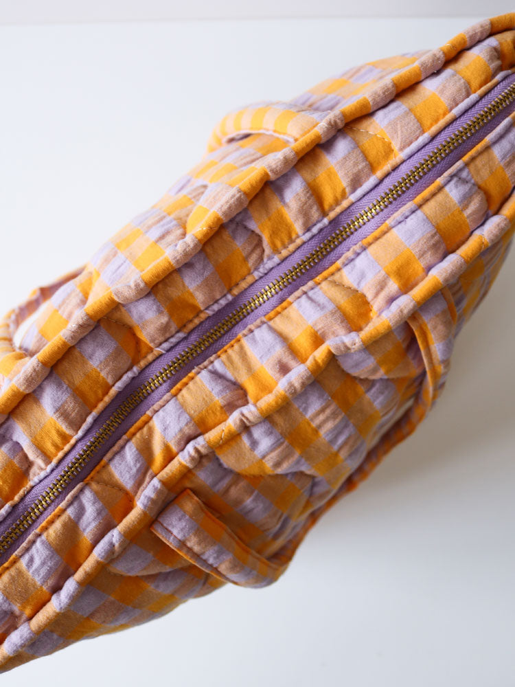 Kumquat Bloom Seersucker Quilted Bag