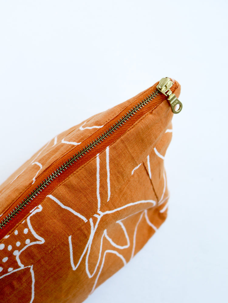 Outline Floral Cosmetic Case  by Mosey Me