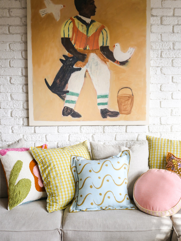Whitewash Cushion  by Mosey Me