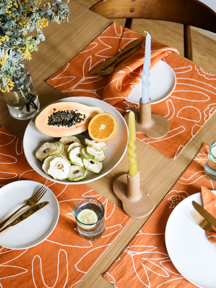 Outline Floral Placemat Set  by Mosey Me