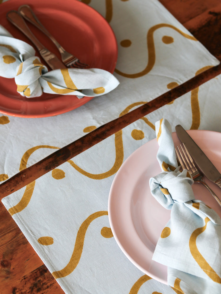 Whitewash Placemat Set  by Mosey Me