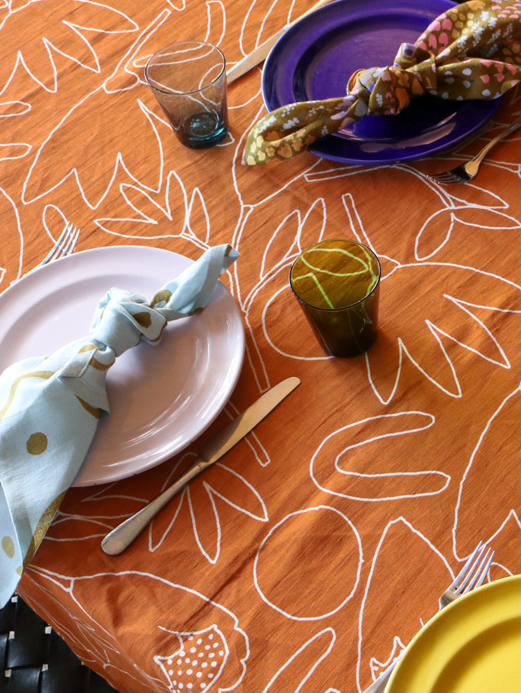 Outline Floral Tablecloth  by Mosey Me