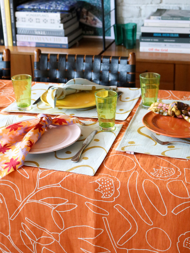 Outline Floral Tablecloth  by Mosey Me