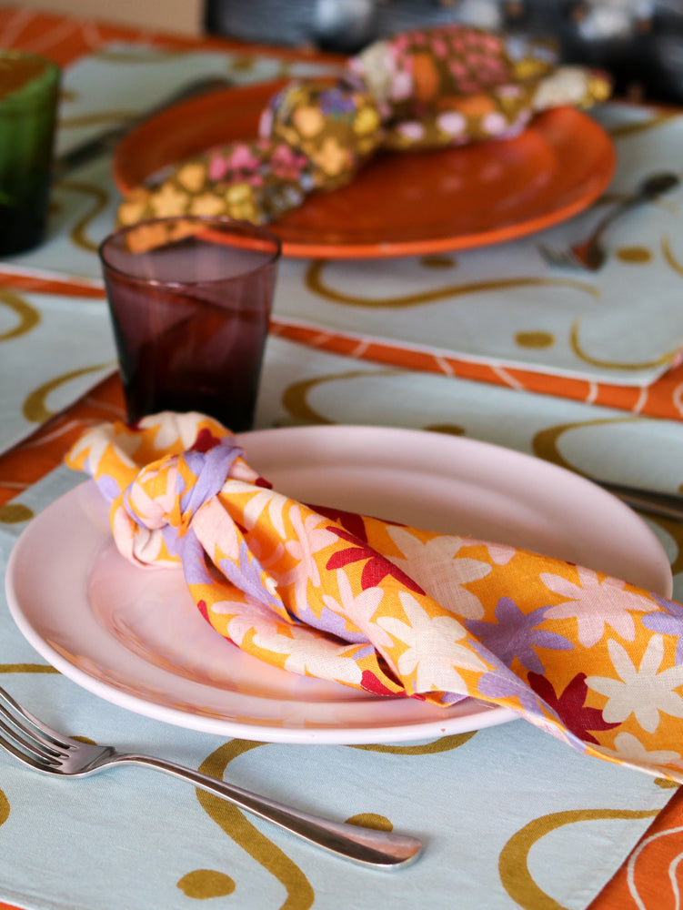 Crimson Floral Napkin Set  by Mosey Me