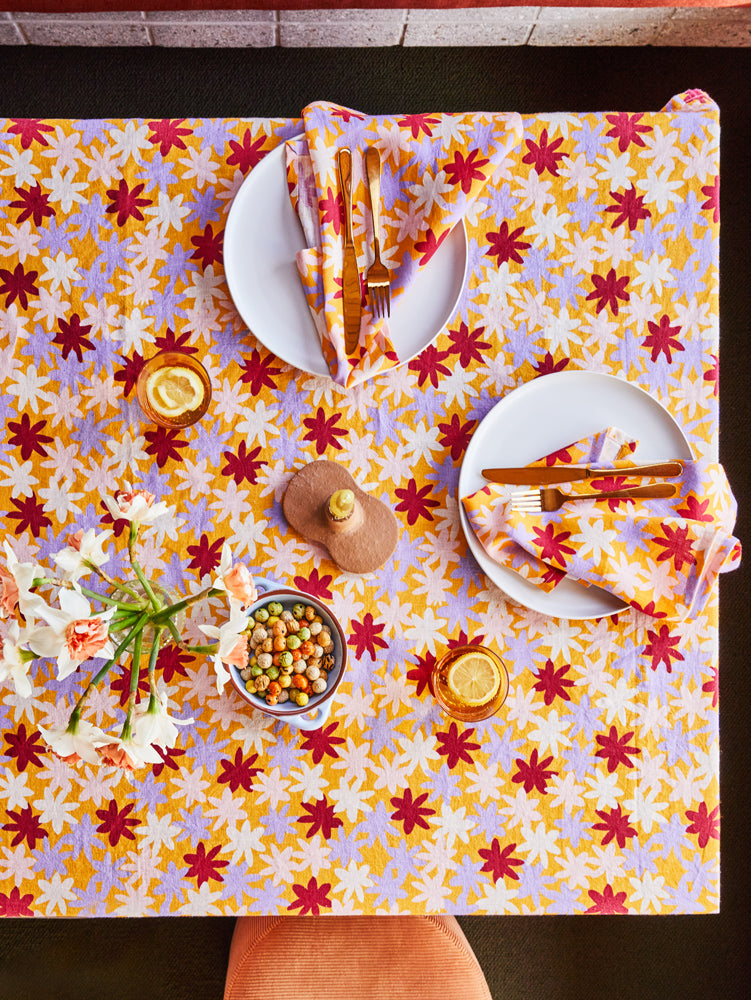 Crimson Floral Napkin Set  by Mosey Me