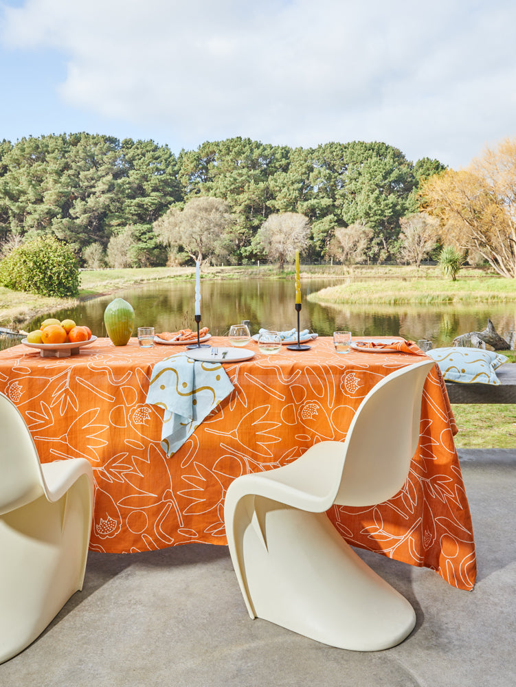 Outline Floral Tablecloth  by Mosey Me