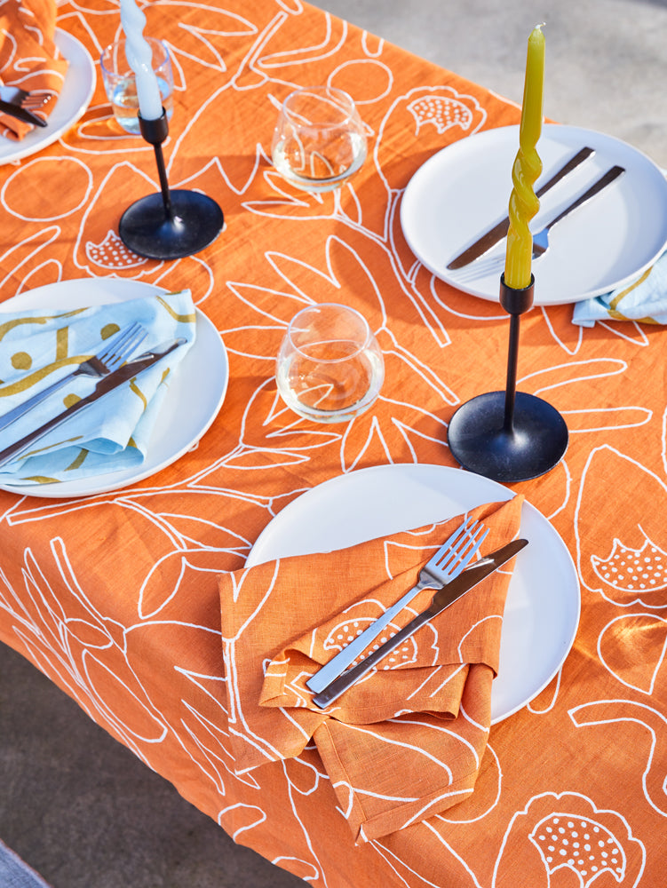 Outline Floral Tablecloth  by Mosey Me