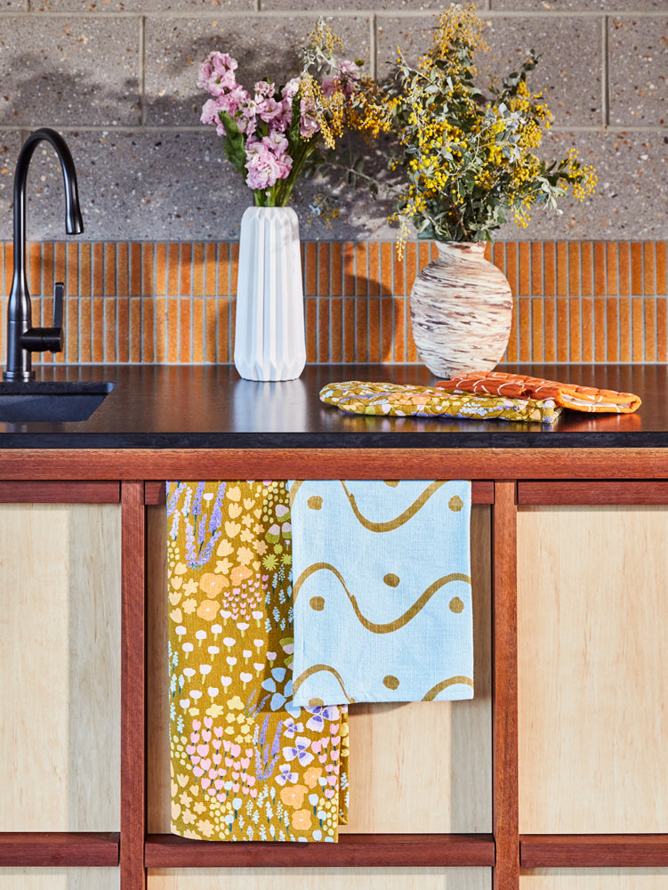 Two Tea Towels Bundle - Whitewash &amp; Meadow  by Mosey Me