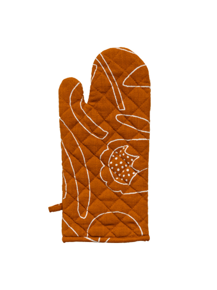 Outline Floral Oven Mitt  by Mosey Me
