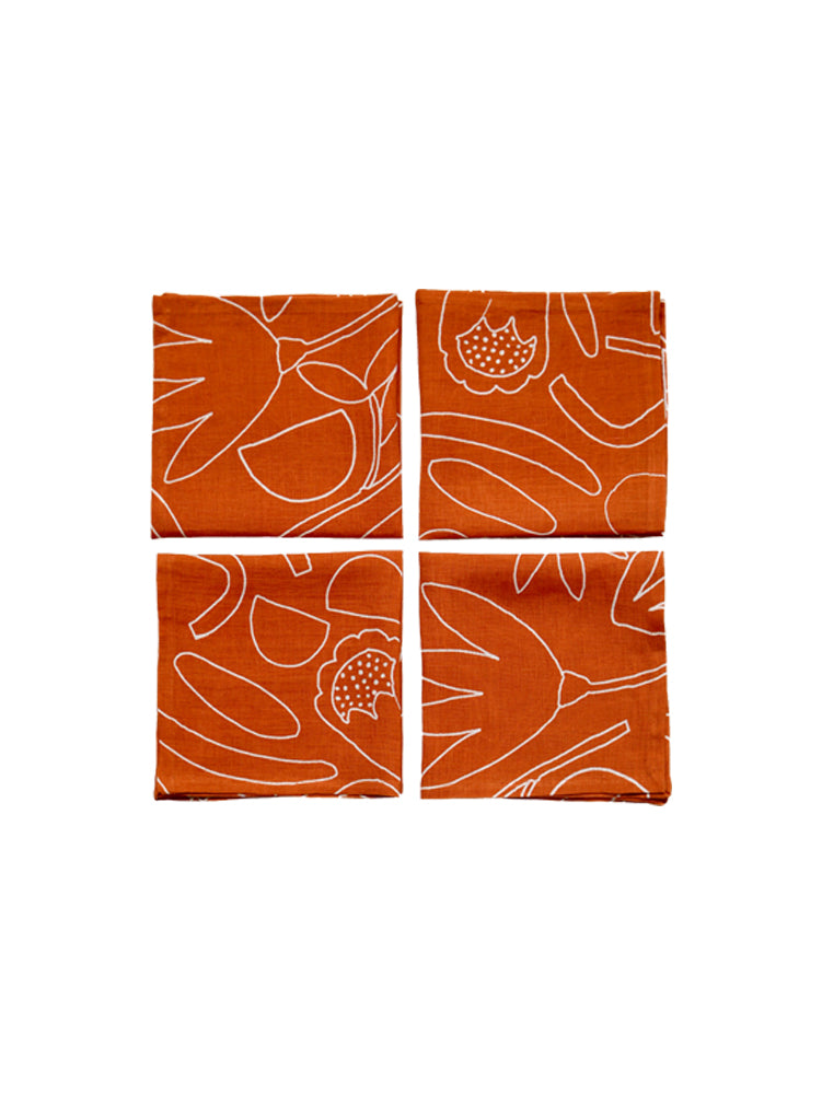 Outline Floral Napkin Set  by Mosey Me